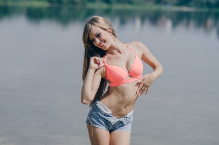 girl on the beachの写真素材