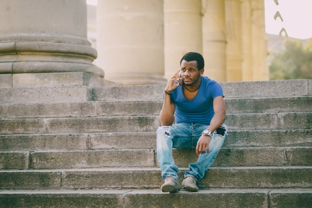 the guy with the phoneの写真素材