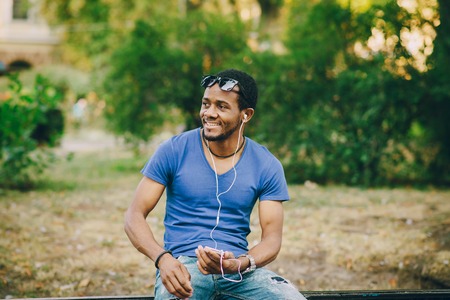 the guy with the phoneの写真素材