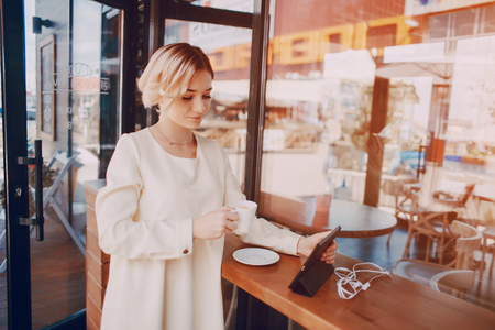 girl on a walkの写真素材