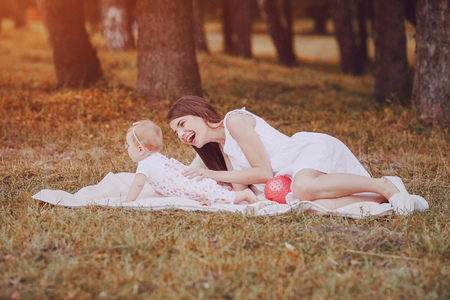 mom and daughterの写真素材