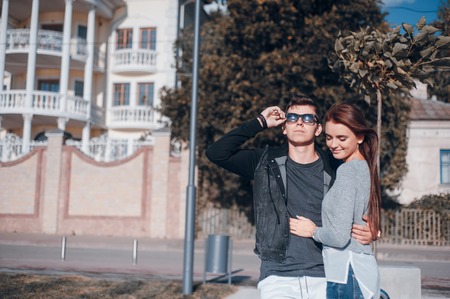 couple in the cityの写真素材