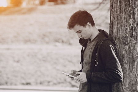 The guy with gadgetsの写真素材