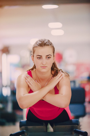 sport girl it the gym and on the jogの写真素材