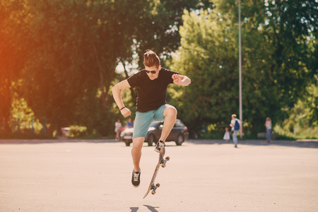 man on a skateboardの写真素材