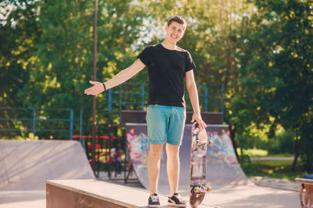 man on a skateboardの写真素材