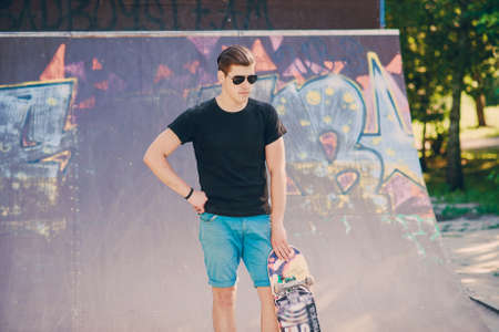 man on a skateboardの写真素材