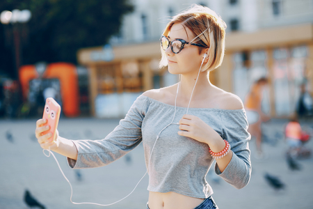 girl in the cityの写真素材