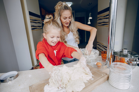 family in the kitchen