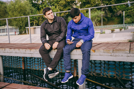 mans with phoneの写真素材