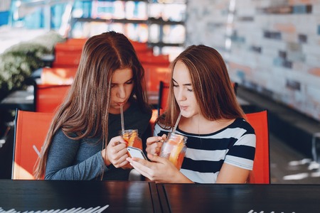 girls with cocktailsの写真素材