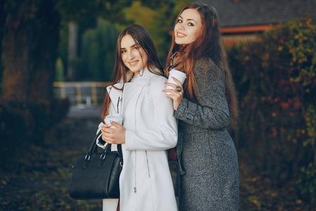 Two beautiful sistersの写真素材