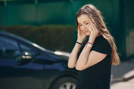 girl in cityの写真素材