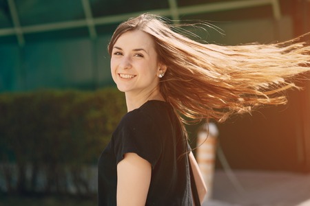 girl in cityの写真素材