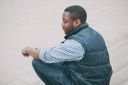 Man in cityの写真素材