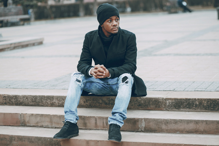 Man in cityの写真素材