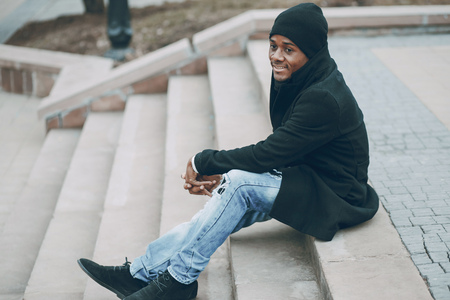 man in cityの写真素材