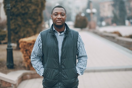 man in cityの写真素材