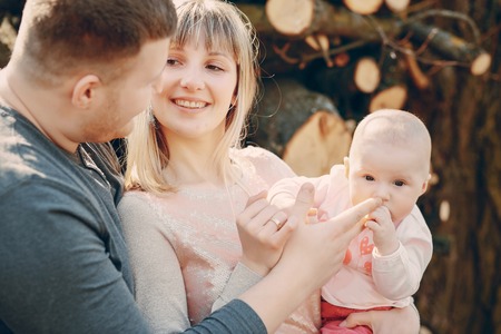 family on a walkの写真素材
