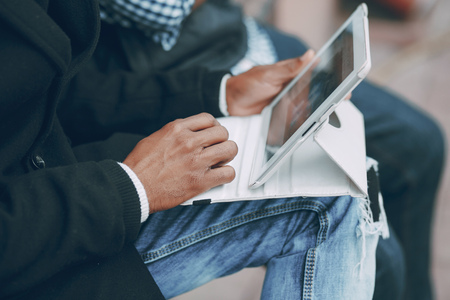 men in cityの写真素材