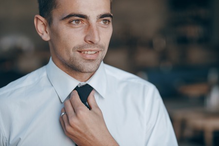 businessman in cafeの写真素材
