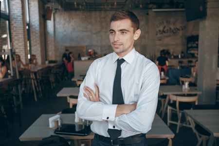 businessman in cafeの写真素材