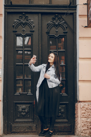 girl in cityの写真素材