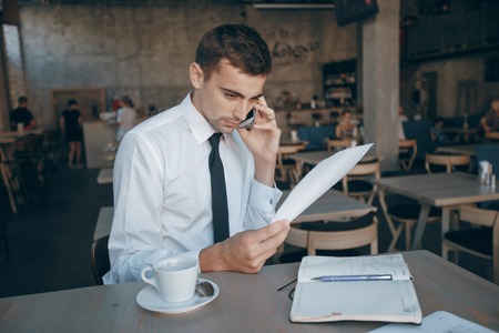businessman in cafeの写真素材