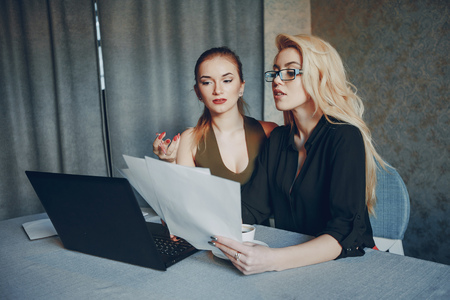 two beautiful businesswomenの写真素材