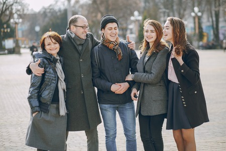 family on a walk