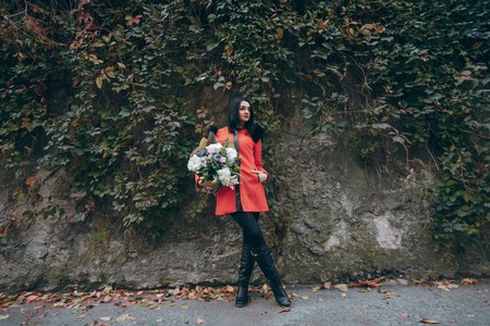 girl with a bouquetの写真素材