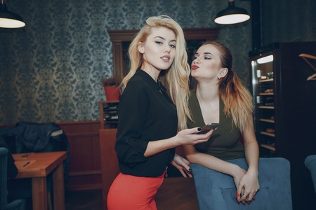 two beautiful businesswomenの写真素材