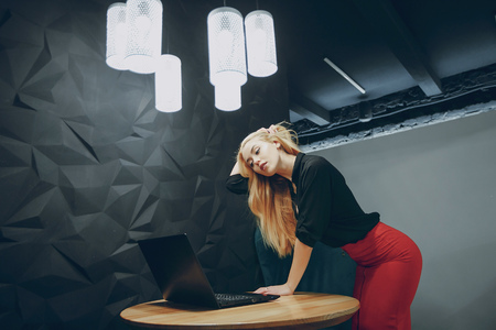 girl in the cafeの写真素材