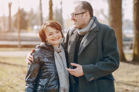 couple in a walkの写真素材