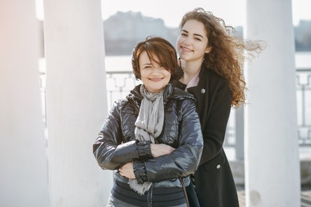 mother and daughterの写真素材