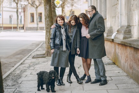 family on a walkの写真素材