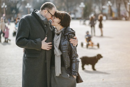 couple in a walkの写真素材