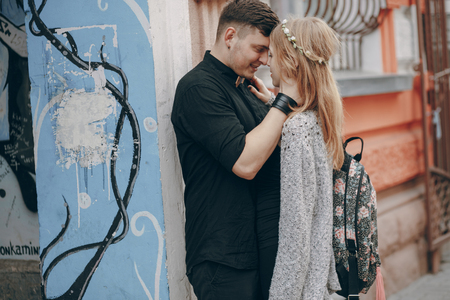 couple in cityの写真素材