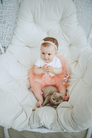 girl with catの写真素材