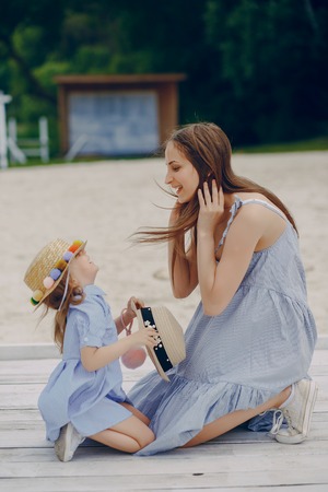 Mother with daughtersの写真素材