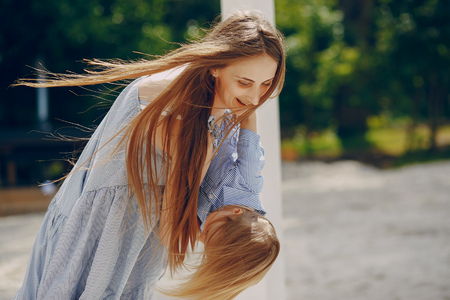 Mother with daughtersの写真素材