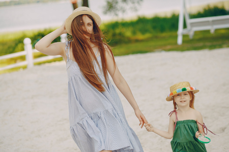 Mother with daughtersの写真素材