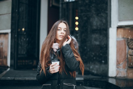 girl in cityの写真素材