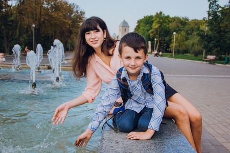 brother with sisterの写真素材