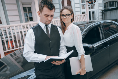 Businesswoman and manの写真素材