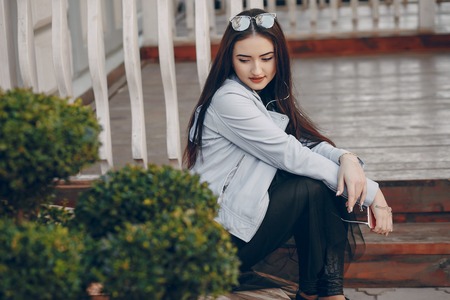 girl in cityの写真素材