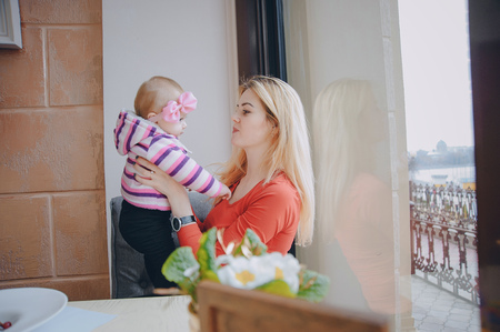 mom and daughterの写真素材