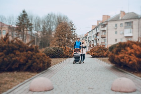family on a walkの写真素材
