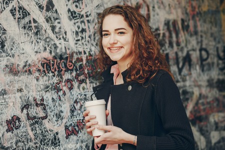 girl in cityの写真素材