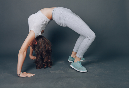 girl posing in studioの写真素材